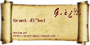 Grant Ábel névjegykártya